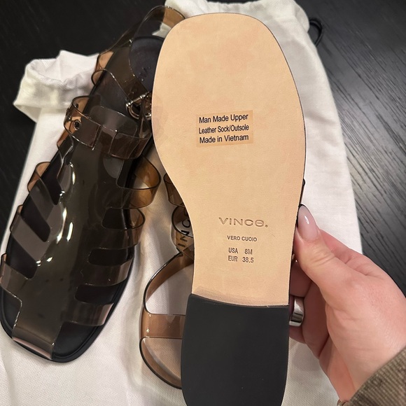 Vince Women's Brown Jelly  Sandals 8 - Picture 2 of 2